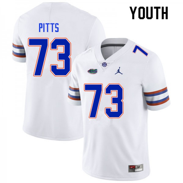 Youth #73 Mark Pitts Florida Gators College Football Jersey White